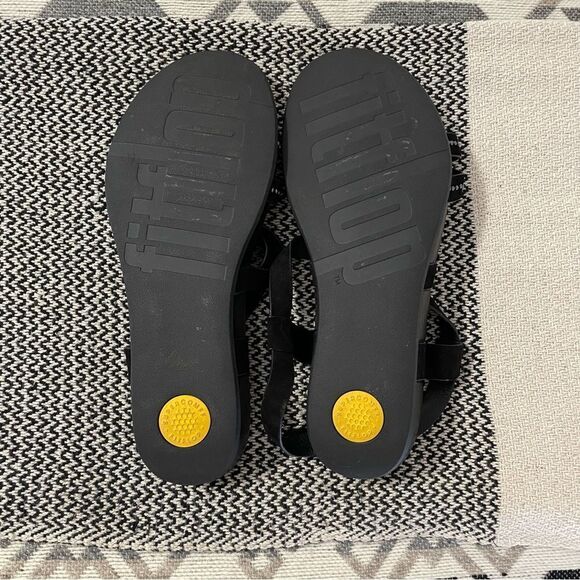 FitFlop Lumy Criss Cross Black Suede Sandals w/Studs Sz-11 - Picture 5 of 7